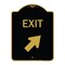 Signmission Designer Series Exit Exit W/ Right Arrow, Black & Gold Aluminum Sign, 18" H, 24" L, BG-1824-24031 A-DES-BG-1824-24031 - alternate 1